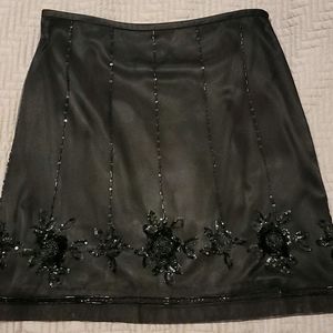 Ann Taylor black beaded skirt